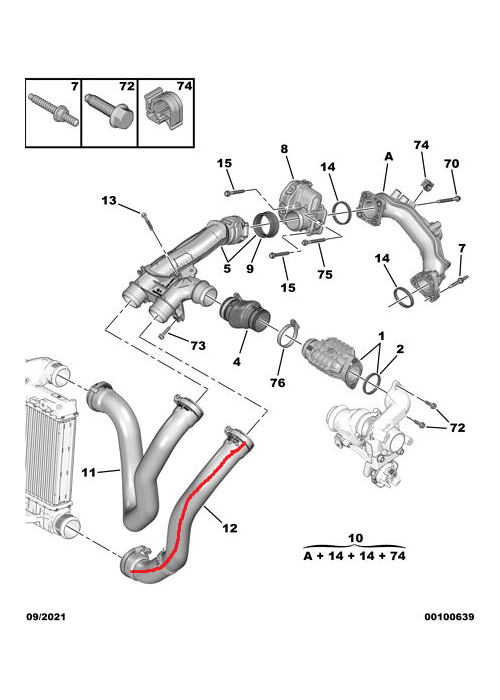 9821687780 Manicotto Intercooler Opel Zafira Life 1.5 (2019-2025)