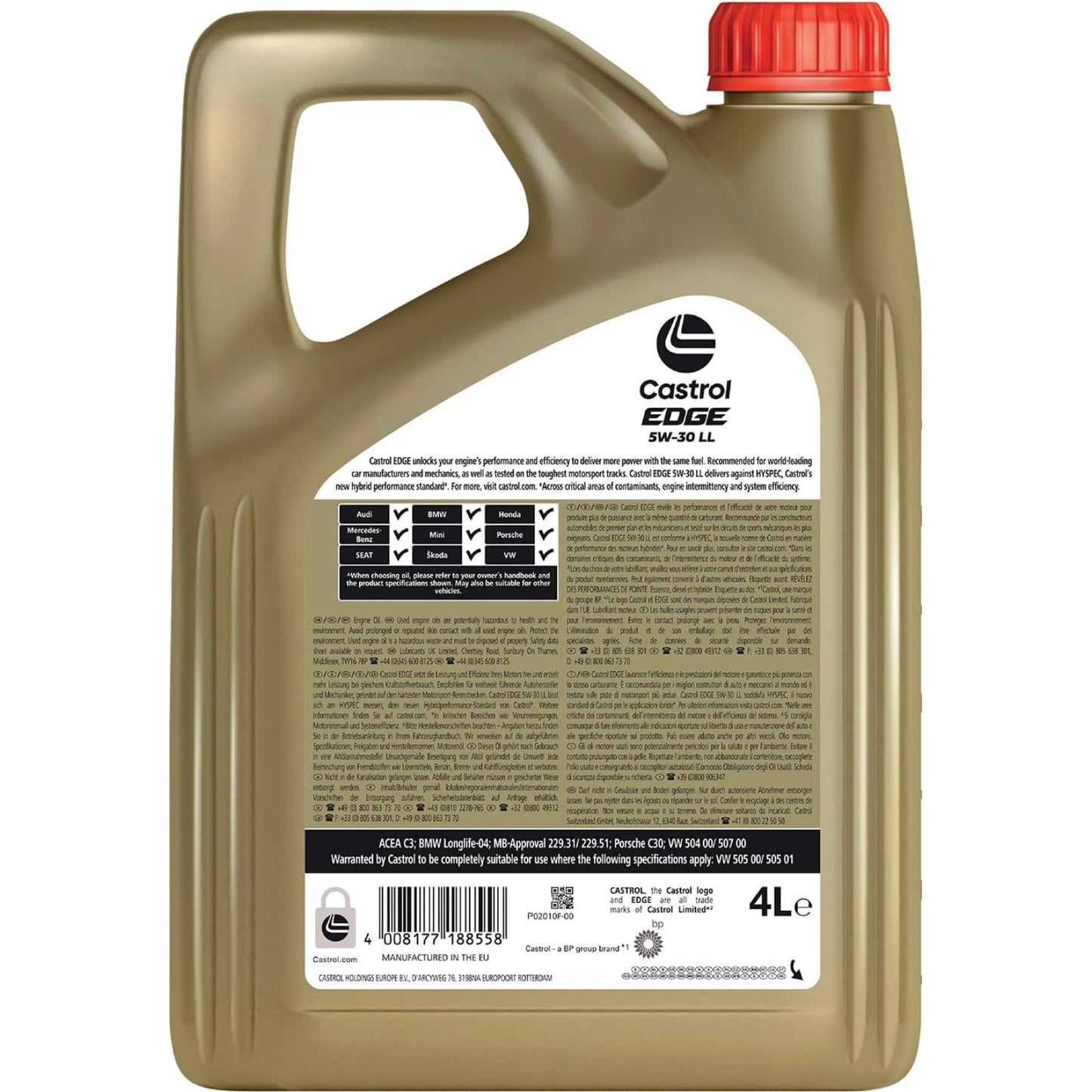 Olio Motore Castrol Edge 5W-30 LL 5 Litri (4L + 1L)