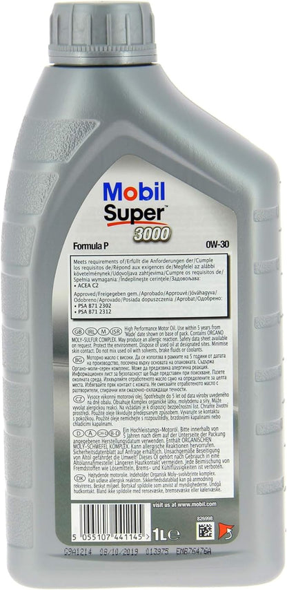 152170 Olio Motore Mobil Super 3000 Formula P 0W-30 1 Litro - Peugeot / Citroën