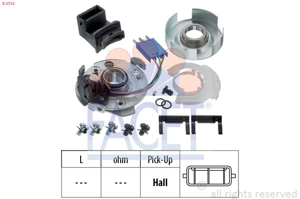 8.2734 FACET SENSORE IMPULSO ACCENSIONE SPINTEROGENO POLO 1000cc. 1300cc. DAL 01.1985 AL 09.1994